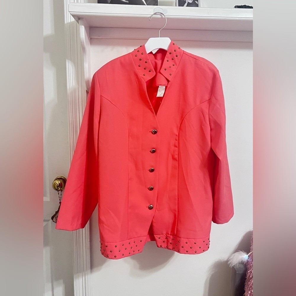 2 Piece Vintage Hot Pink Suit Set
